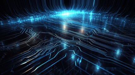 Poster - Futuristic 3D Circuit Board Background