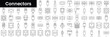 © Purlo Hop - Set of outline connectors icons. Minimalist thin linear web icon set. vector illustration.