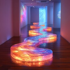 Poster - Exploring modern therapeutic light installations an interactive journey through color and emotion in contemporary art