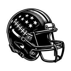 Rugby helmet silhouette vector, American football helmet logo, icon vector design isolated on a white background.