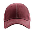 © Tanicsean - A classic maroon baseball cap with white stitching accents, featuring a structured front and curved brim for a casual, stylish look, set against a transparent background
