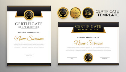Sticker - eye catching diploma of appreciation background in set