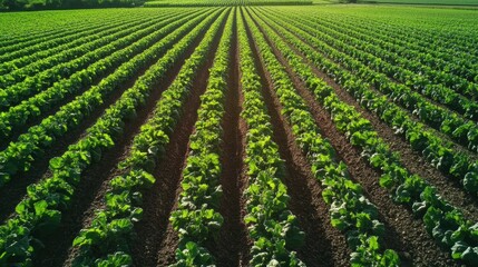 Poster - Rows of thriving vegetables stretch across a verdant garden, capturing the essence of a productive growing season in full swing. Generative AI