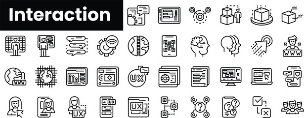 Poster - Set of outline interaction icons