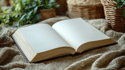 Poster - Open Book Resting on a Knit Blanket