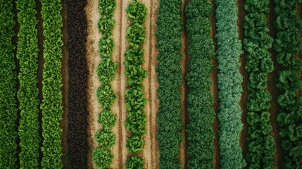 Poster - Straight rows of colorful vegetables stretch across the garden, thriving under the sun in this well-organized agricultural space. Generative AI