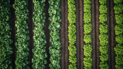 Poster - Lush rows of various vegetables grow harmoniously in the garden, reflecting the efforts of careful planting and nurturing. Generative AI