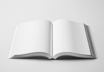Poster - Open Blank Book with White Pages and Black Spine