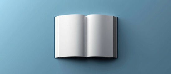 Poster - Open book with blank pages on a blue background
