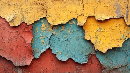 Poster - Cracked and Peeling Paint on a Weathered Surface