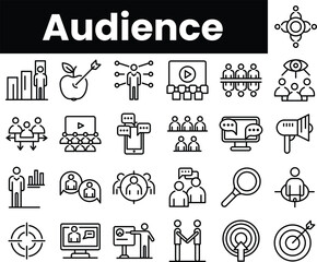 Poster - Set of outline audience icons