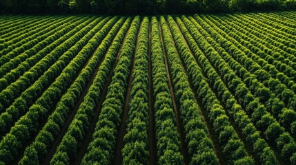 Poster - Straight rows of nurtured vegetables fill the garden, reflecting the care and effort put into cultivating fresh produce. Generative AI