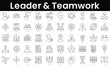 © Purlo Hop - Set of outline leader and teamwork icons. Minimalist thin linear web icon set. vector illustration.