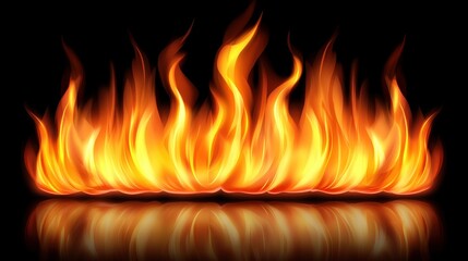 Poster - Fiery Illustration with Reflection.