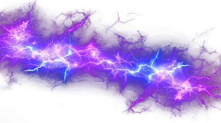 isolated purple electric lightning thunderbolt effect cutout