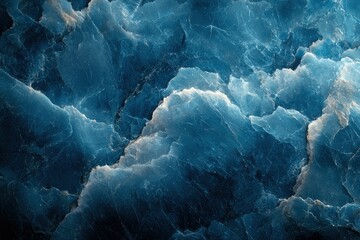 Poster - A Close-Up View of Dark Blue and Light Blue Marble With Visible Veins