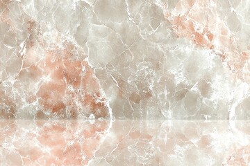 Poster - A Close-Up of a Veined Marble Slab with Peach and Gray Hues