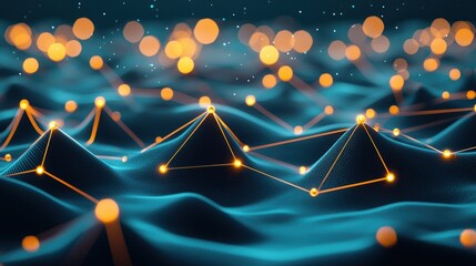 Poster - A network of interconnected nodes and glowing lines forming a complex, three dimensional web, representing the vastness and potential of the digital world.
