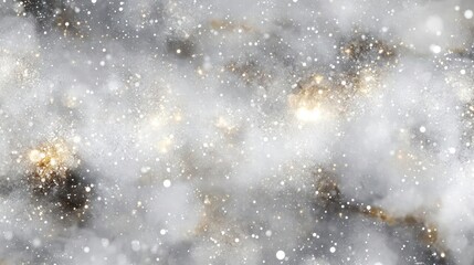 Wall Mural - A snowflake in outer space, with nebulae and stars in the background.
