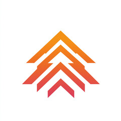 Poster - Abstract Geometric Arrow Shape Logo Design  Orange and Red Gradient