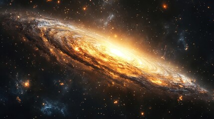 Wall Mural - An astronomical scene with a large,