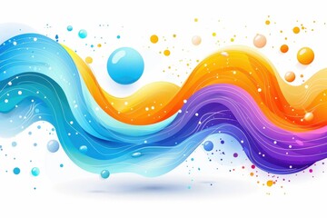 a colorful wave with blue, orange, and yellow colors