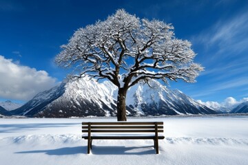 Snow-covered mountain with fierce blizzard winds and heavy snowfall, capturing the intense and dramatic power of nature in a winter storm, symbolizing strength and isolation