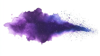 Wall Mural - watercolor galaxy with shades of purple and blue, filled with tiny stars, creating a cosmic effect, 