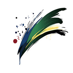 Wall Mural - Colorful Brush Stroke Abstract Design on white and transparent background. PNG