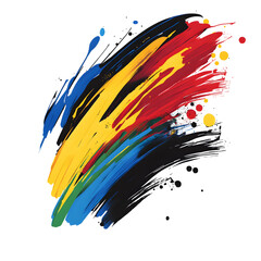 Wall Mural - Colorful Brush Stroke Abstract Design on white and transparent background. PNG