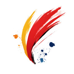 Wall Mural - Colorful Brush Stroke Abstract Design on white and transparent background. PNG