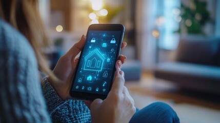 Poster - Exploring smart home technology a user interacting with a mobile device for home automation