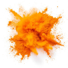 Poster - Orange powder explosion on transparent background