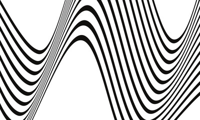 Poster - abstract black wave line pattern design suitable for banner, poster.