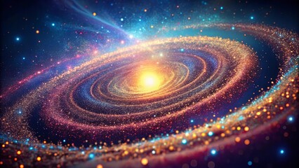 Wall Mural - a symphony of cosmic dust swirling in a vibrant nebula, illuminated by the radiant glow of distant s