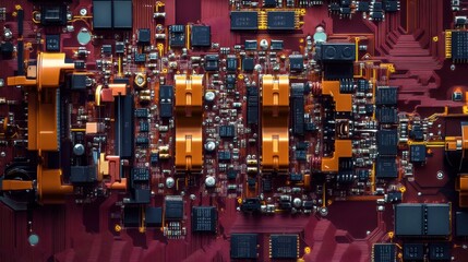 Poster - Abstract Close-Up of Circuit Board Components