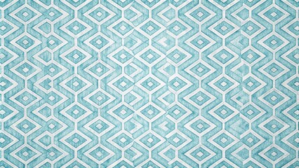 Soft blue and white geometric pattern on a textured wallpaper background, abstract art, natural textures