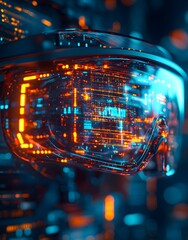 Poster - Futuristic goggles with glowing circuitry, suggesting advanced technology and innovation.