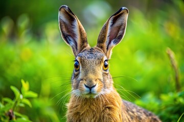 Discover the artistry of European hare portraiture through photography.