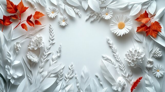 top view of paper art decoration with copy space for text