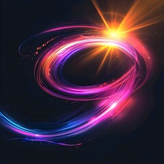 Poster - Futuristic abstract space design with glowing stars and swirling energy patterns