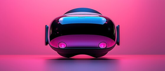 Poster - Futuristic Virtual Reality Headset with Pink Lighting
