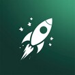 © Edifi 4 - Minimal rocket icon on green background