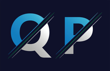 qp letter colorful logo in the circle. Vector Logo Illustration.