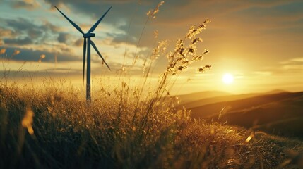 Poster - wind energy harnesses the power of wind to generate electricity.