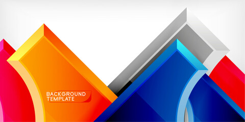 Aufkleber - Square, arrow shapes with round elements Vector Illustration For Wallpaper, Banner, Background, Card, Book Illustration, landing page