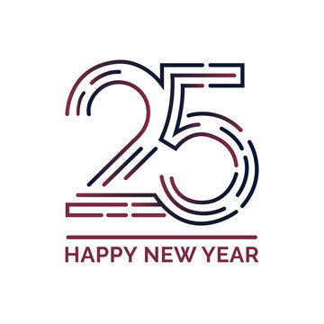 Vibrant 2025 graphic with modern typography and gradient colors celebrates the New Year