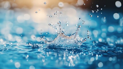 Poster - A close-up of water splashing, creating a dynamic and serene visual effect.