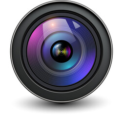 Poster - Camera photo lens, 3d icon.