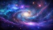 © สิริวุฒิ นาคโคตร - Dark space galaxy wallpaper featuring swirling clouds of purple and blue gas, stars, and a hint of nebulae, galaxy background, purple, dark sky, cosmos, blue